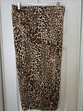 Bar III Leopard-Print Pencil Skirt in Brown & Black